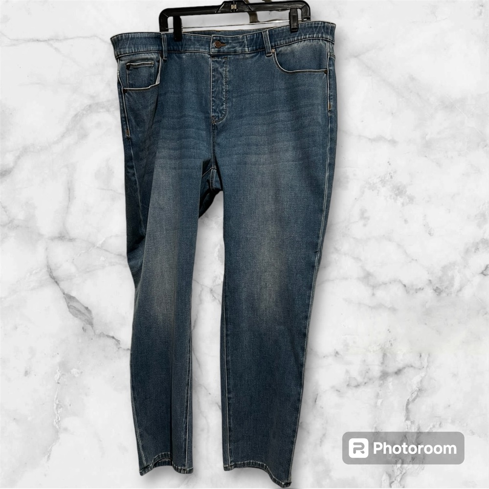 Soft Surroundings women's pull on 5 pocket straight slimming ultimate jeans 3X